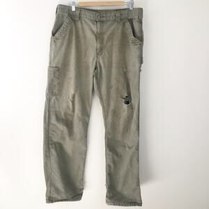 Carhartt Well Worn Thrashed Ripped Cotton Carpenter Workwear Utility Pants 36